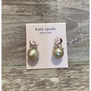 Kate Spade New York Pearl Silver Hoop Drop Earrings ♠️